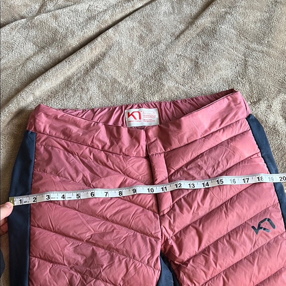 EUC - down puffer 3/4 pants - L Kari Traa Eva High Waist Capri - navy/pink - Picture 5 of 11